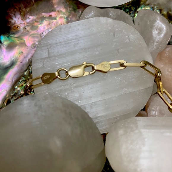 14k Gold Paperclip Chain Unisex 24” - Picture 4 of 4